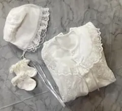 新生児〜70 sizeベビードレス・帽子セット(＋靴下付) エンジェリーべ