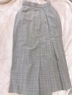 UNIQLO サイドプリーツナロースカート（チェック・丈標準81～85cm）S