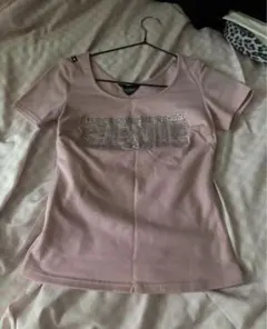 平成ギャル y2k ラインストーン ピンク トップス グランジ ピンク