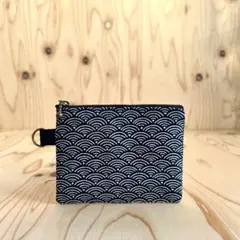 和柄ポーチ 青海波