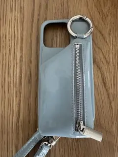 ajew iPhone14proケース ライトブルー ショルダー付き