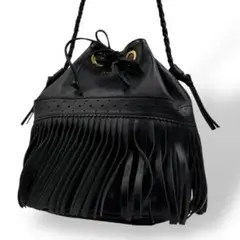 極美品 J&M DAVIDSON ショルダーバッグ　レザー　ブラック　カーニバル