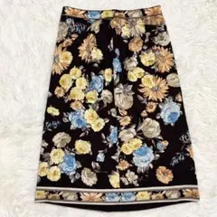 LEONARD レオナール 花柄 ひざ丈スカート フラワー シルク ウールのサムネイル