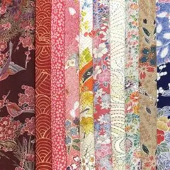 kja4063綺麗な着物はぎれ10枚セット 正絹 生地 古布 japanbela