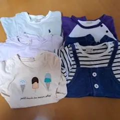 プティマインベビー服 80cm オーバーオールセット