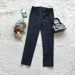 セオリー スラックスパンツ センタープレス 美シルエット XS ウール混 黒