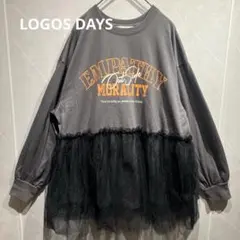 美品 しまむら ロゴスデイズ 高橋愛 コラボ ロンＴ チュール リメイク