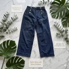 SAiAN サイアン セーラーデニム ワイドパンツ ネイビー サイズ1 Sサイズ