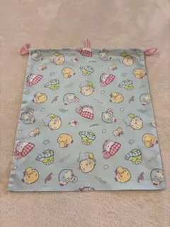 すみっコぐらし　水色 巾着袋 体操着入れ