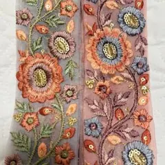 【2026年セール！！おまとめ対象外】インド刺繍リボン1M×2本セット