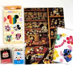 ディズニーグッズ ミッキーマウス A4ノート ＆ スティッチ ハンドタオル他