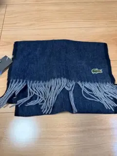 （新品）LACOSTE ネイビー ヘリンボーン マフラー
