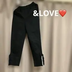 アンドラブ❤️ ブラックパンツ Sサイズ 裾ボタン装飾