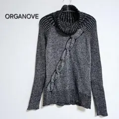 ORGANOVE オルガノーブ ラメ リブ編みタートルネックセーター