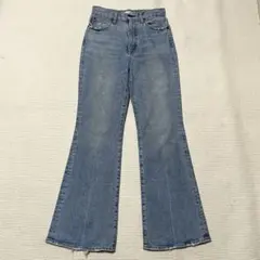 マウジー　MVS FLARE フレアデニムパンツ　日本製　ダメージ加工　26