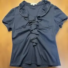 NARACAMICIE フリル付きネイビーTシャツ サイズIIIのサムネイル