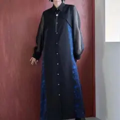 HARE シアーガラキリカエワンピース　ブルー