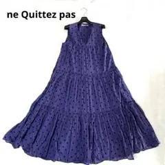 希少✨ ヌキテパ 2025SS カットワーク刺繍 ロングワンピース ネイビー