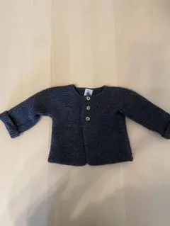 プチバトー　ダークグレー カーディガン 6m