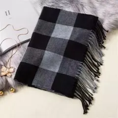 マフラー 薄手 お洒落 チェック柄 ストール カシミヤタッチ 防寒のサムネイル