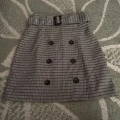honeys ハニーズ チェック柄ダブルボタンミニスカート