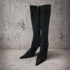 DIANA ロングブーツ スエード 美品 ポインテッドヒール