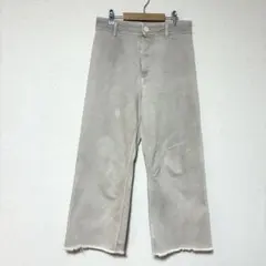 ZARA ワイドデニム　デニムパンツ ジーパン　裾フリンジ　ワイド　脚長
