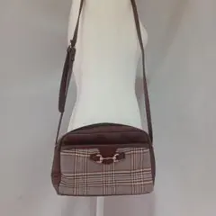 WEGO　チェック柄ショルダーバッグ ブラウン系