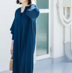 ITEMS URBANRESEARCH　ロングワンピース　ネイビー