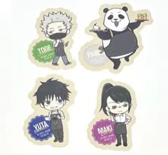 呪術廻戦0 カフェ　ステッカーセット　4枚　 乙骨憂太、狗巻棘、真希、パンダ