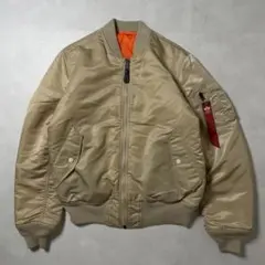 【超美品】アルファインダストリーズ MA-1 フライトジャケット ベージュ L