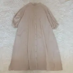 新品タグ付　サマンサモスモス　リネン　ブレンド　袖ボリュームワンピース　フリー