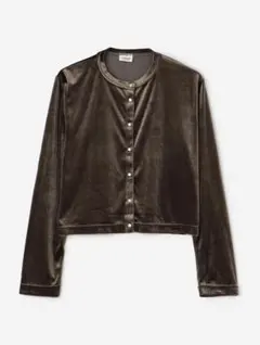 ベロア クルーネックカーディガン