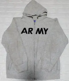 希少★USA製チャンピオンChampionタグUS.ARMY杢グレー パーカーM