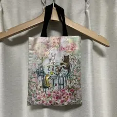 ハンドメイド トートバッグ 猫 クジラ 森柄 おとぎの国の猫と仲間たち