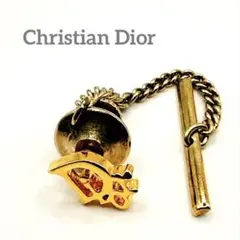クリスチャンディオール Dior ピンブローチ ゴールド ラインストーン