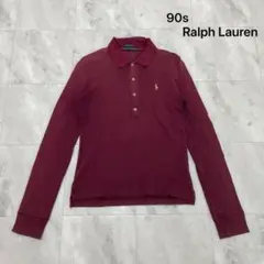 90s ラルフローレン SKINNY POLO ポロシャツ 長袖 インパクト21