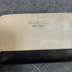 kate spade 二つ折り財布 ベージュ/ブラック