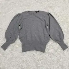 HEAENH ニット　ウール100% グレー　パフスリーブ　9号　薄手