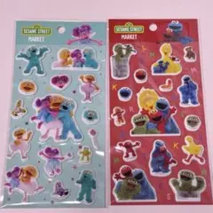 セサミストリートマーケット ぷっくりシール 2種