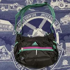 adidas ショルダーバッグ y2k ブラック　パープル　tech