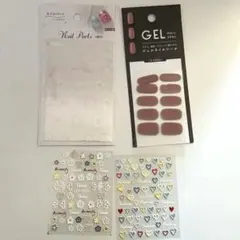 ネイルシール4点まとめ売りセット マニキュア ジェルネイル ネイルパーツ ハート