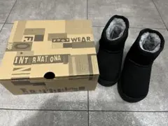 未使用に近い ブリーズ ブラック ムートンブーツ 15センチ