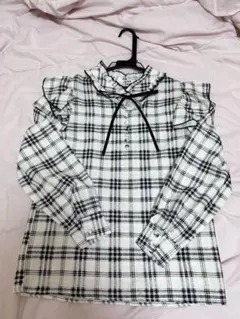 titty&Co. チェック柄 長袖ブラウス リボン付きのサムネイル
