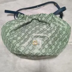未使用】CELINE セリーヌ ミニ巾着 ポーチ ライトブルー マカダム