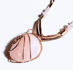 ローズクォーツ ネックレス ハンドメイド