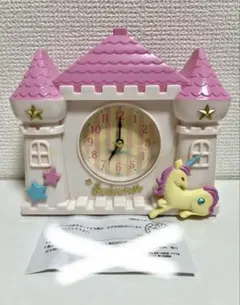 未使用　スイマーswimmer キャッスルクロック　ピンク　アラーム付　時計