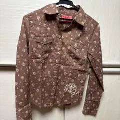 JUICY COUTURE 花柄ウエスタンシャツ ブラウン系 コットン100%のサムネイル