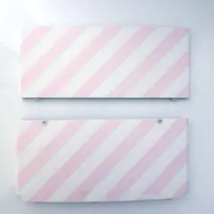 任天堂3DSきせかえプレート No.030(ストライプ ピンク×ホワイト)