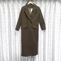 新品 未使用 ロングコート ベルト付き Lサイズ ブラウン 高身長向け